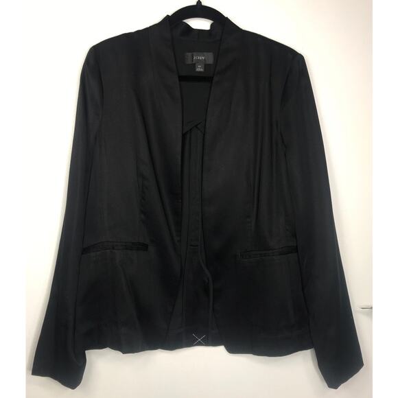 J.Crew Womens 8 Tall Going Out Blazer Black Lady Work Professional Minimalist - Picture 2 of 10